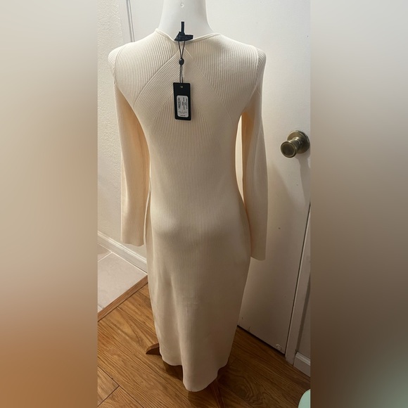 Rag & Bone Ivory White Long Sleeve Knit Sweater Dress Size L - Picture 6 of 13